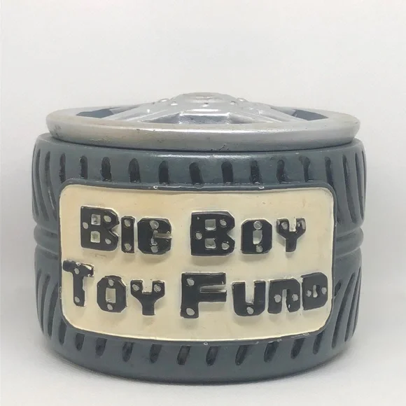π Big Boy Toy Fund π Tire Bank π Ceramic Container π - Picture 1 of 6